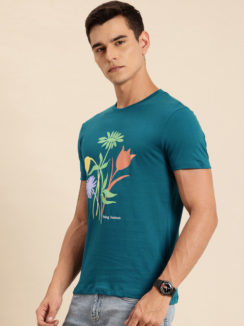 Being Human Floral Printed Pure Cotton T-shirt - Image 3