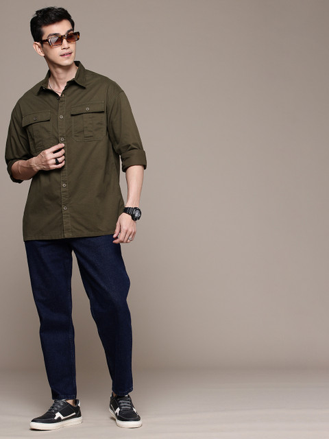 WROGN Pure Cotton Drop-Shoulder Sleeves Oversized Shirt - Image 6