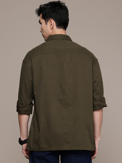 WROGN Pure Cotton Drop-Shoulder Sleeves Oversized Shirt - Image 5