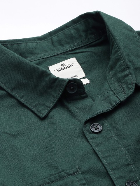 WROGN Pure Cotton Drop-Shoulder Sleeves Oversized Casual Shirt - Image 2