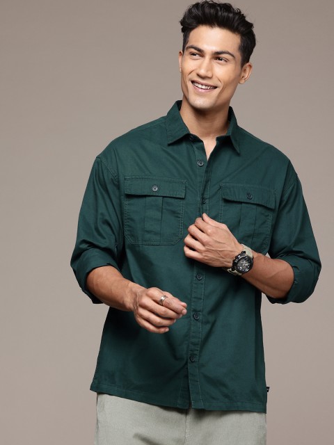 WROGN Pure Cotton Drop-Shoulder Sleeves Oversized Casual Shirt - Image 4