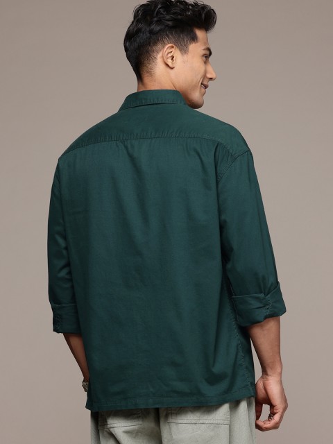 WROGN Pure Cotton Drop-Shoulder Sleeves Oversized Casual Shirt - Image 5