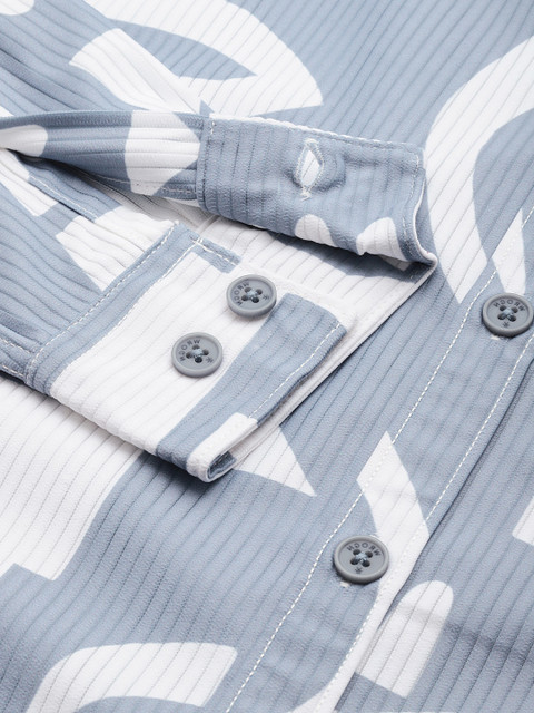 WROGN Corduroy Opaque Printed Oversized Casual Shirt - Image 3