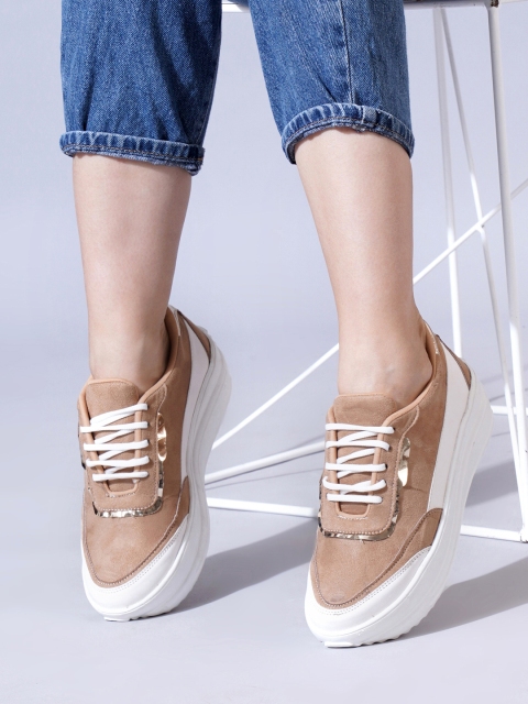 PLANET WALK Women Colourblocked Suede Sneakers