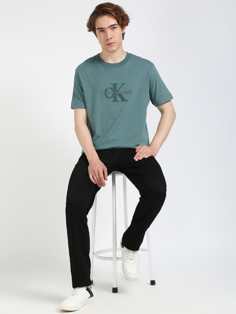 Calvin Klein Jeans Men Typography Printed Round Neck Cotton T-shirt - Image 6