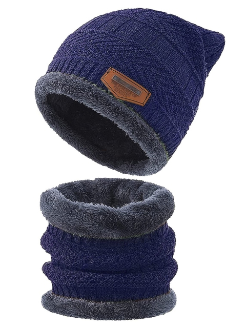 Wearslim Unisex Self Design Woollen Beanie
