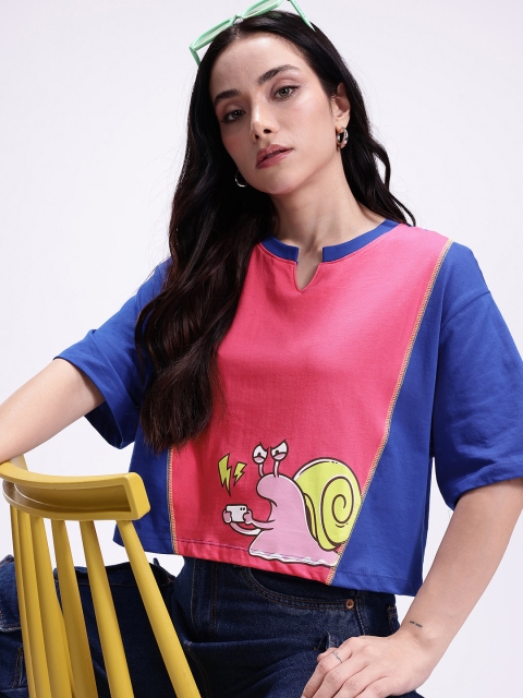 Kook N Keech Graphic Printed Drop-Shoulder Sleeves Pure Cotton Boxy T-shirt