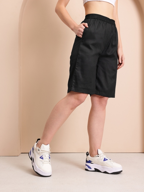 Mast & Harbour Women High-Rise Pure Cotton Shorts - Image 3