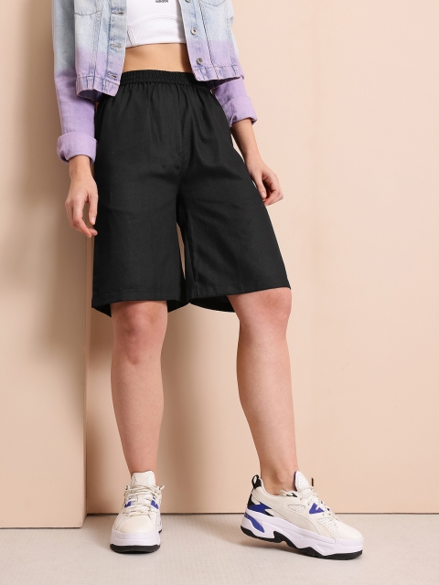 Mast & Harbour Women High-Rise Pure Cotton Shorts