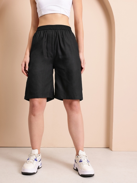 Mast & Harbour Women High-Rise Pure Cotton Shorts - Image 2