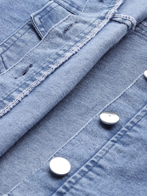 Aarika Washed Cropped Denim Jacket with Bow Detail - Image 7