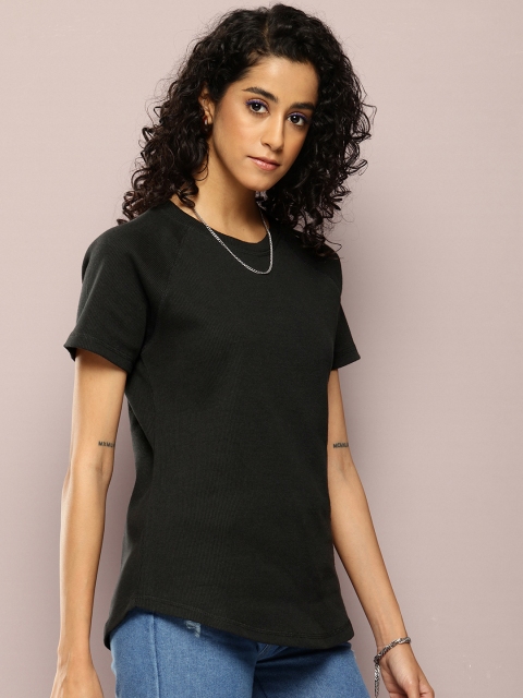 Kook N Keech Crew Neck Raglan Sleeve Ribbed T-shirt - Image 3