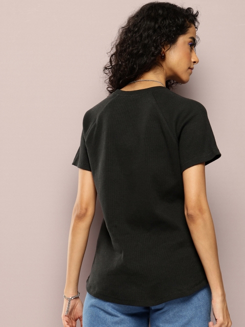 Kook N Keech Crew Neck Raglan Sleeve Ribbed T-shirt - Image 4