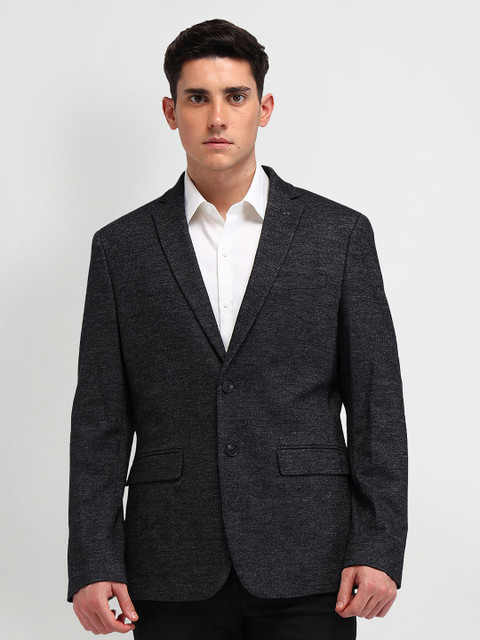 Arrow Self Design Grey Long Sleeves Single Breasted Formal Blazers - Image 2