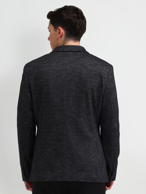 Arrow Self Design Grey Long Sleeves Single Breasted Formal Blazers - Image 5