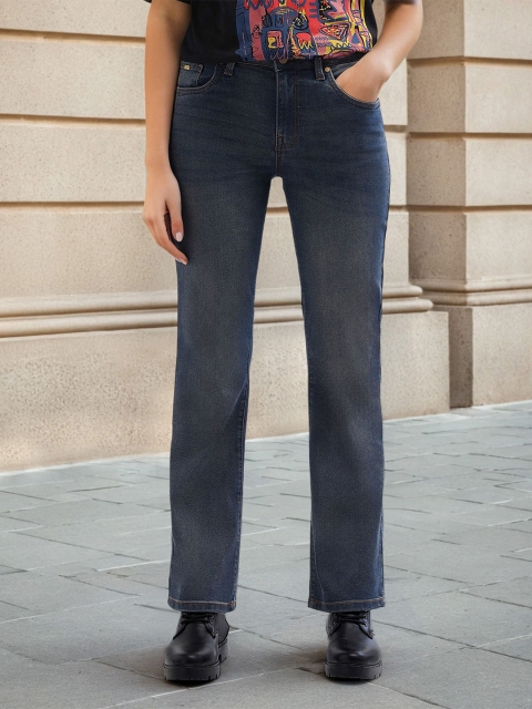Flying Machine Women Cotton Bootcut Light Fade Stretchable Jeans