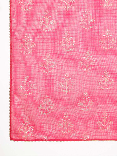 GoSriKi Thread Work Anarkali Kurta With Trouser & Dupatta - Image 3