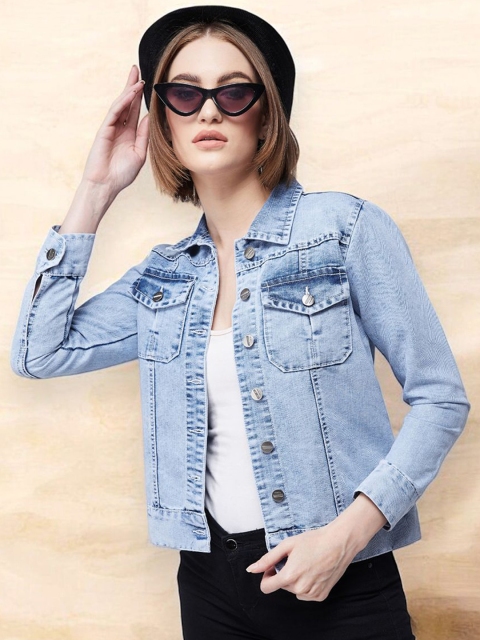 Miss Chase Women Striped Denim Jacket
