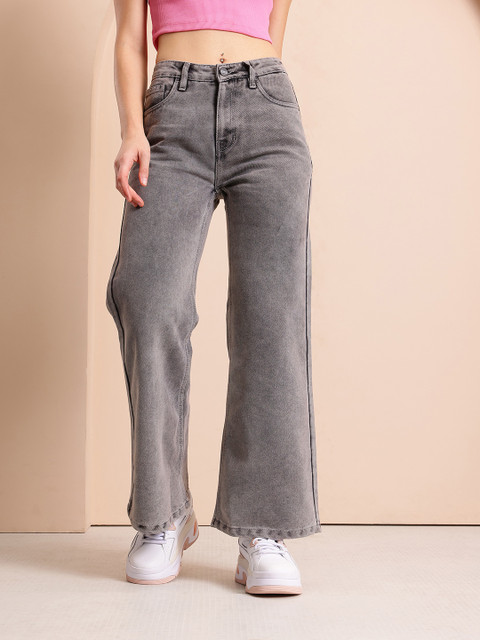 Mast & Harbour Women Wide Leg Heavy Fade Jeans