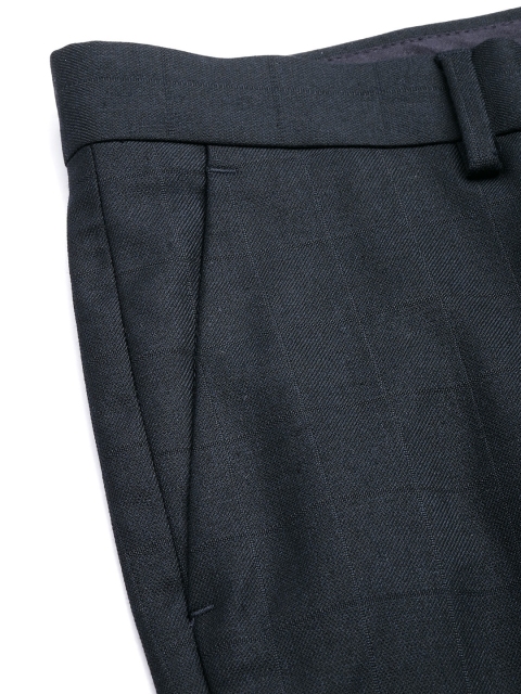 Arrow Men Checked Hudson Tailored Fit Formal Trousers - Image 6