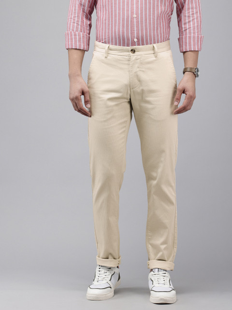 Arrow Men Geometric Printed Bronson Slim Fit Low-Rise Semiformal Trousers