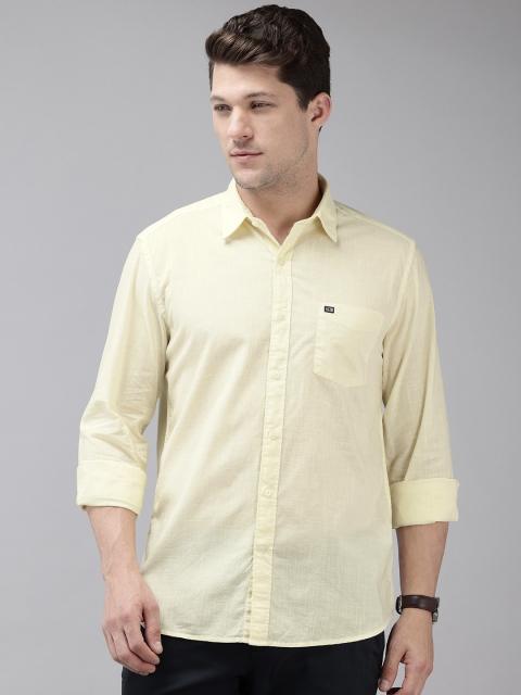 Arrow Pure Cotton Self Design Manhattan Slim Fit Textured Shirt