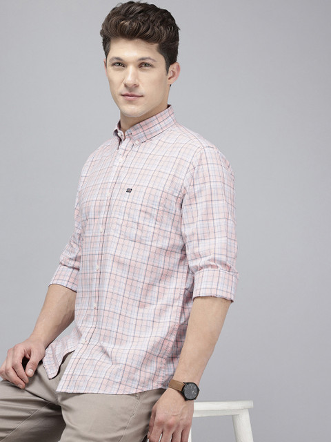 Arrow Pure Cotton Button-Down Collar Manhattan Slim Fit Checked Casual Shirt