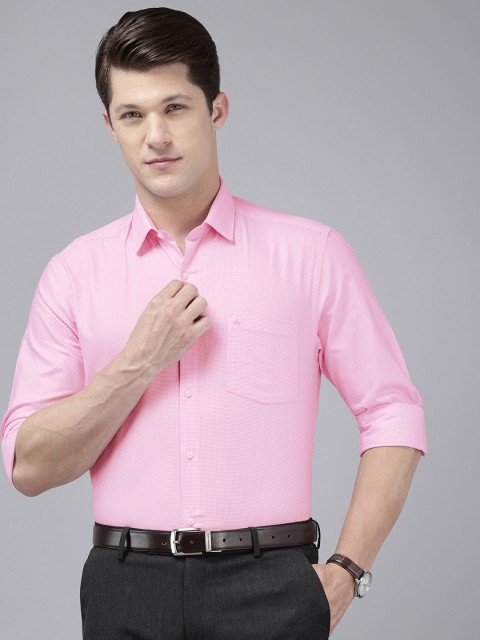 Arrow Manhattan Slim Fit Self Checked Pure Cotton Formal Shirt