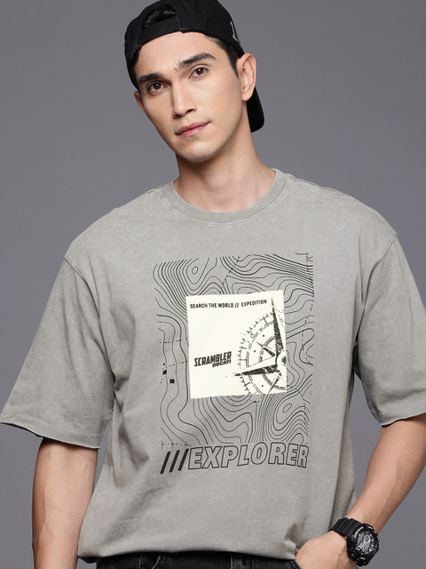 Ducati Printed Drop-Shoulder Sleeves Relaxed Fit Pure Cotton T-shirt