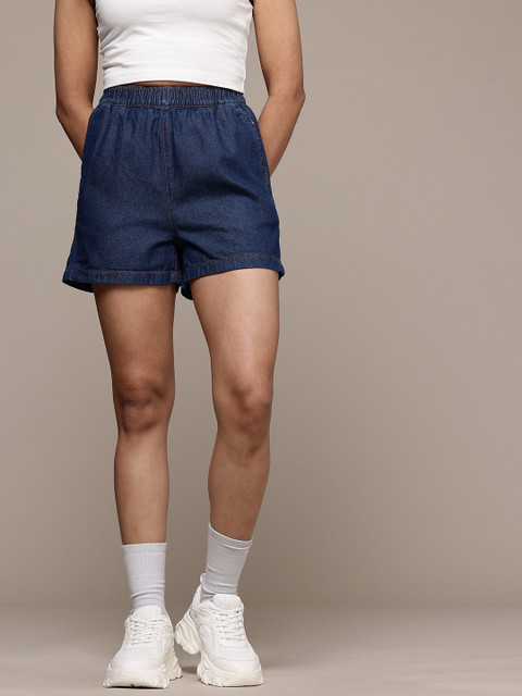 The Roadster Life Co. Women High-Rise Pure Cotton Denim Shorts