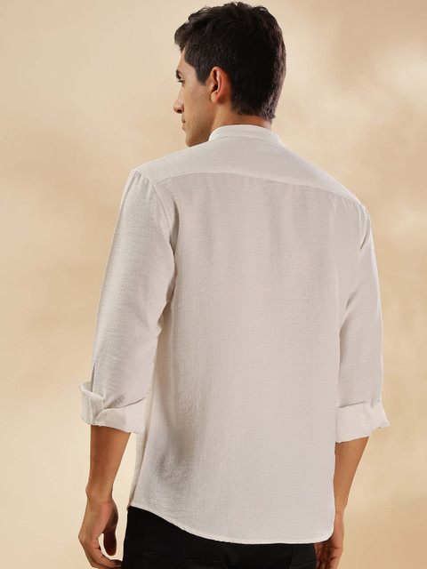 HERE&NOW Mandarin Collar Straight Short Kurta - Image 5