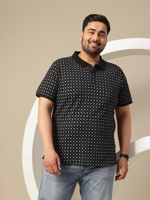 Sztori Plus Size Printed Polo Collar Pure Cotton T-shirt - Image 3