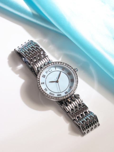 French Connection Women Embellished Dial & Stainless Steel Analogue Watch FCN0117SM