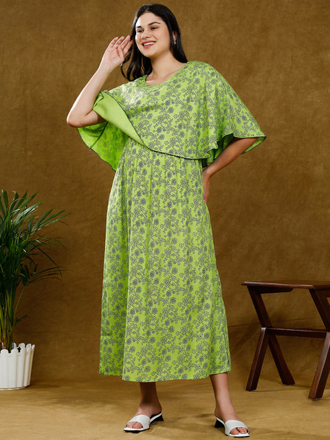 DUMMY SHAPE Women Ethnic Motifs Printed Maternity Maxi Dress