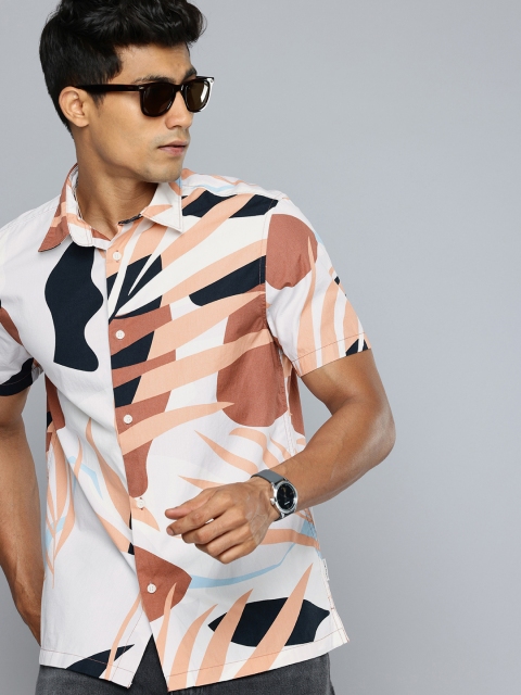 Flying Machine Geometric Printed Pure Cotton Casual Shirt
