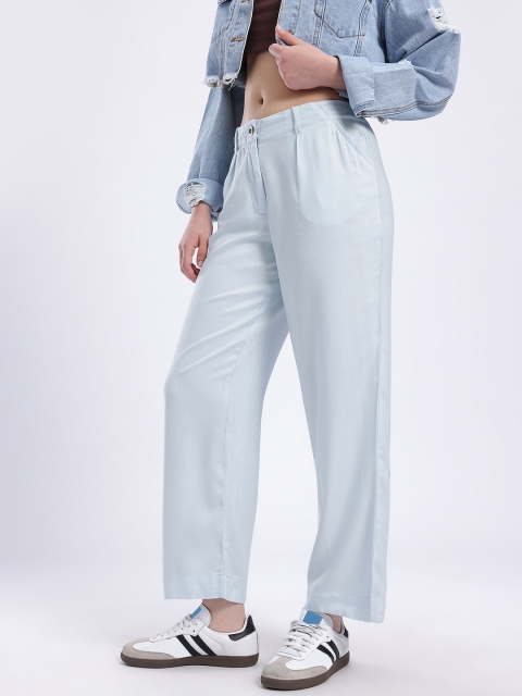 glitchez Women Mid-Rise Pure Cotton Baggy Fit Regular Trousers