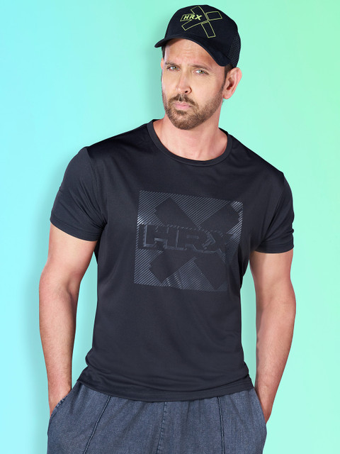 HRX by Hrithik Roshan Brand Logo Printed Rapid-Dry Training T-shirt