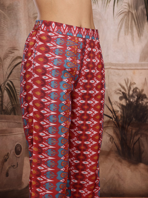 Sangria Printed Tie-Up Co-Ords - Image 3