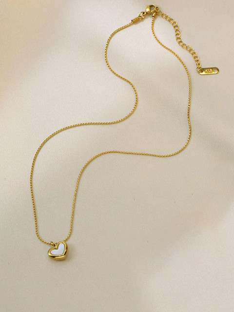 MYKI Gold-Plated Heart Shaped Pendant With Chain