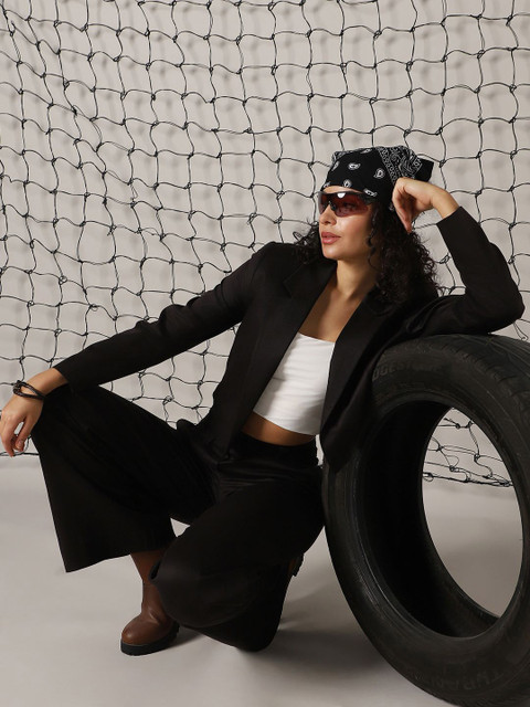 Hubberholme Boxy-Fit Open Front Crop Blazer