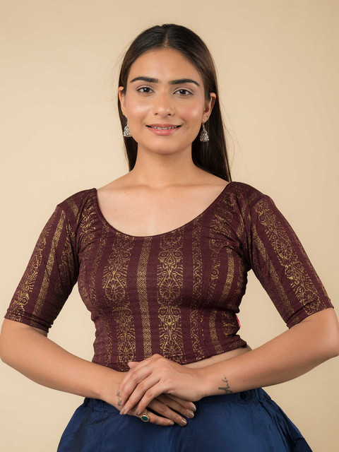 Bindigasm's Advi Women Woven Design Saree Blouse - Image 2