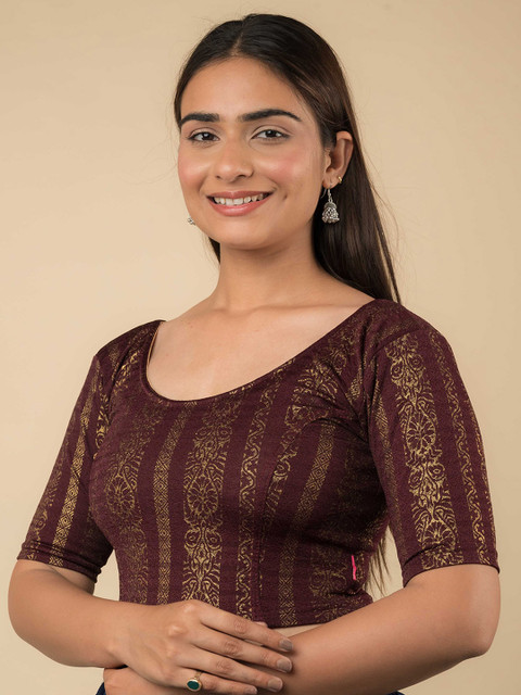 Bindigasm's Advi Women Woven Design Saree Blouse - Image 3