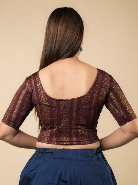 Bindigasm's Advi Women Woven Design Saree Blouse - Image 4