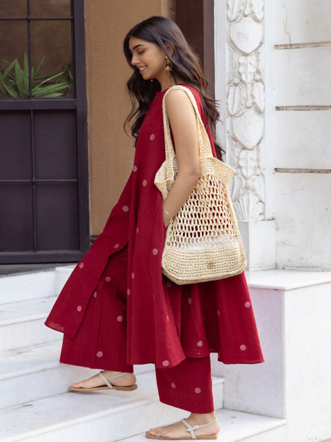 GoSriKi Women Printed Regular Kurta with Palazzos - Image 5