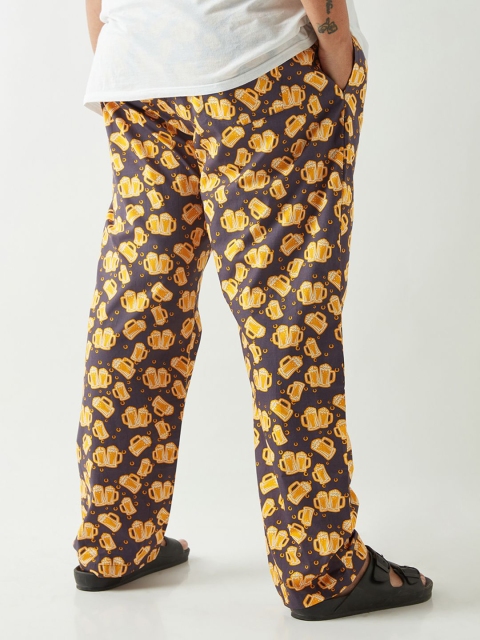 Bewakoof Plus Men Abstract Printed Pure Cotton Plus Size Lounge Pant - Image 3