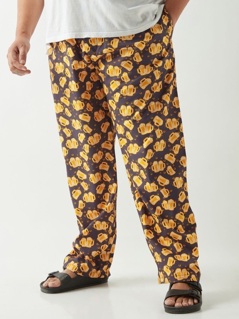 Bewakoof Plus Men Abstract Printed Pure Cotton Plus Size Lounge Pant - Image 2