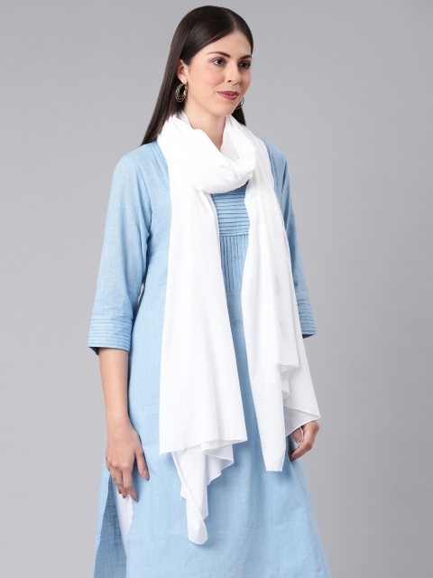 TWIN BIRDS Women Solid lightweight Pure Cotton Shawl - Image 3