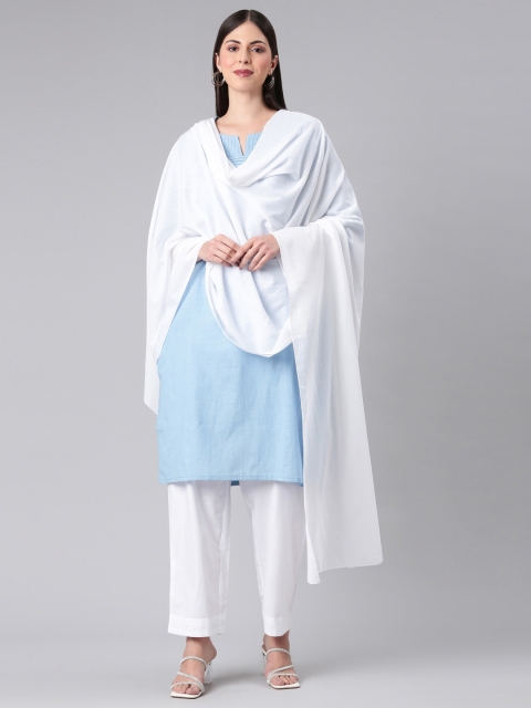 TWIN BIRDS Women Solid lightweight Pure Cotton Shawl - Image 6