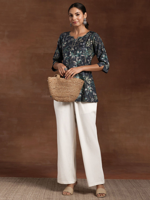 Libas Floral Yoke Design Sequinned Sequinned Kurti - Image 6