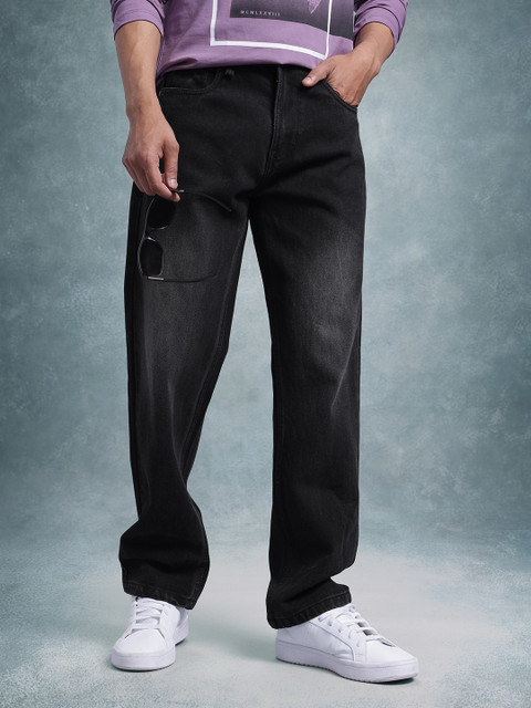 The Roadster Life Co. Men Straight Fit Pure Cotton Light Fade Jeans